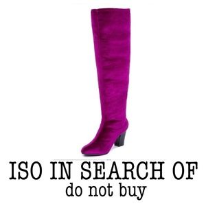 ISO ELOQUII Zelinda velvet over the knee boots size 10 wide in berry magenta